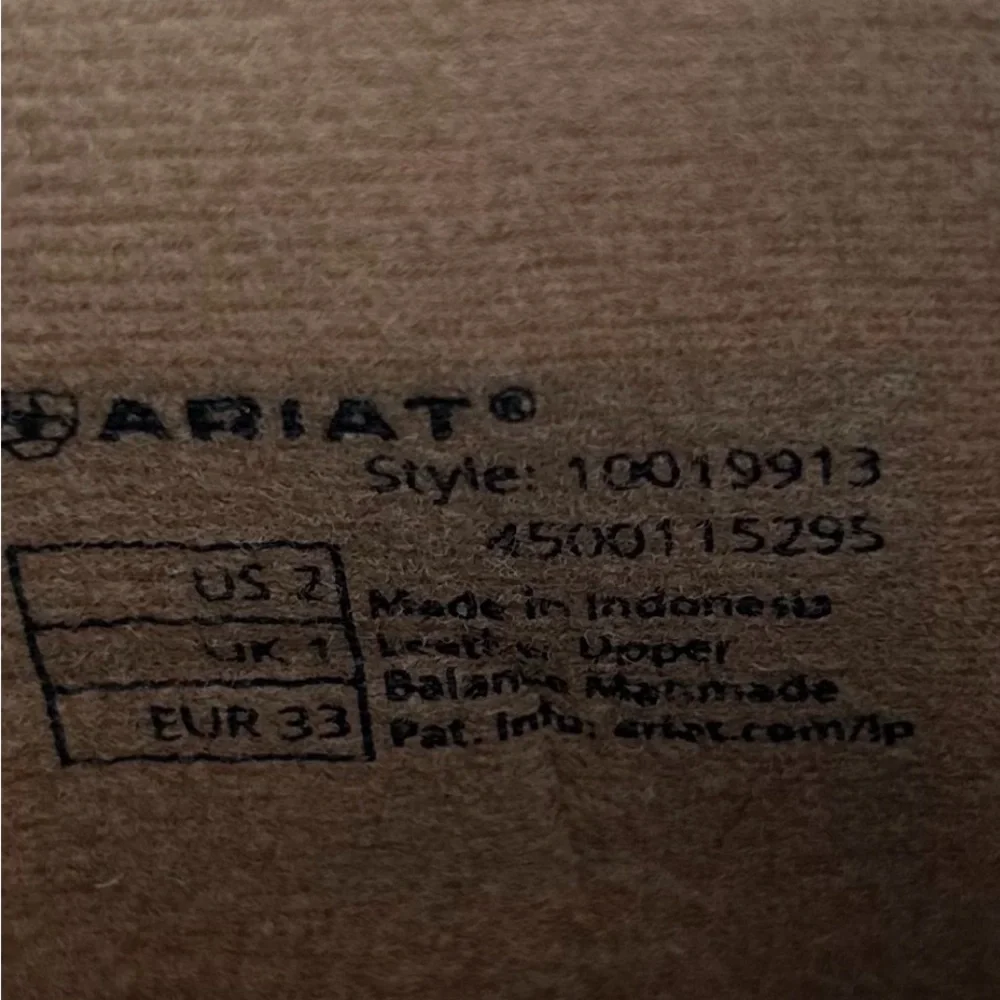 Ariat Sport Patriot 10019913 Western Boot Antique Mocha/Sand‎ Camo Youth Size 2